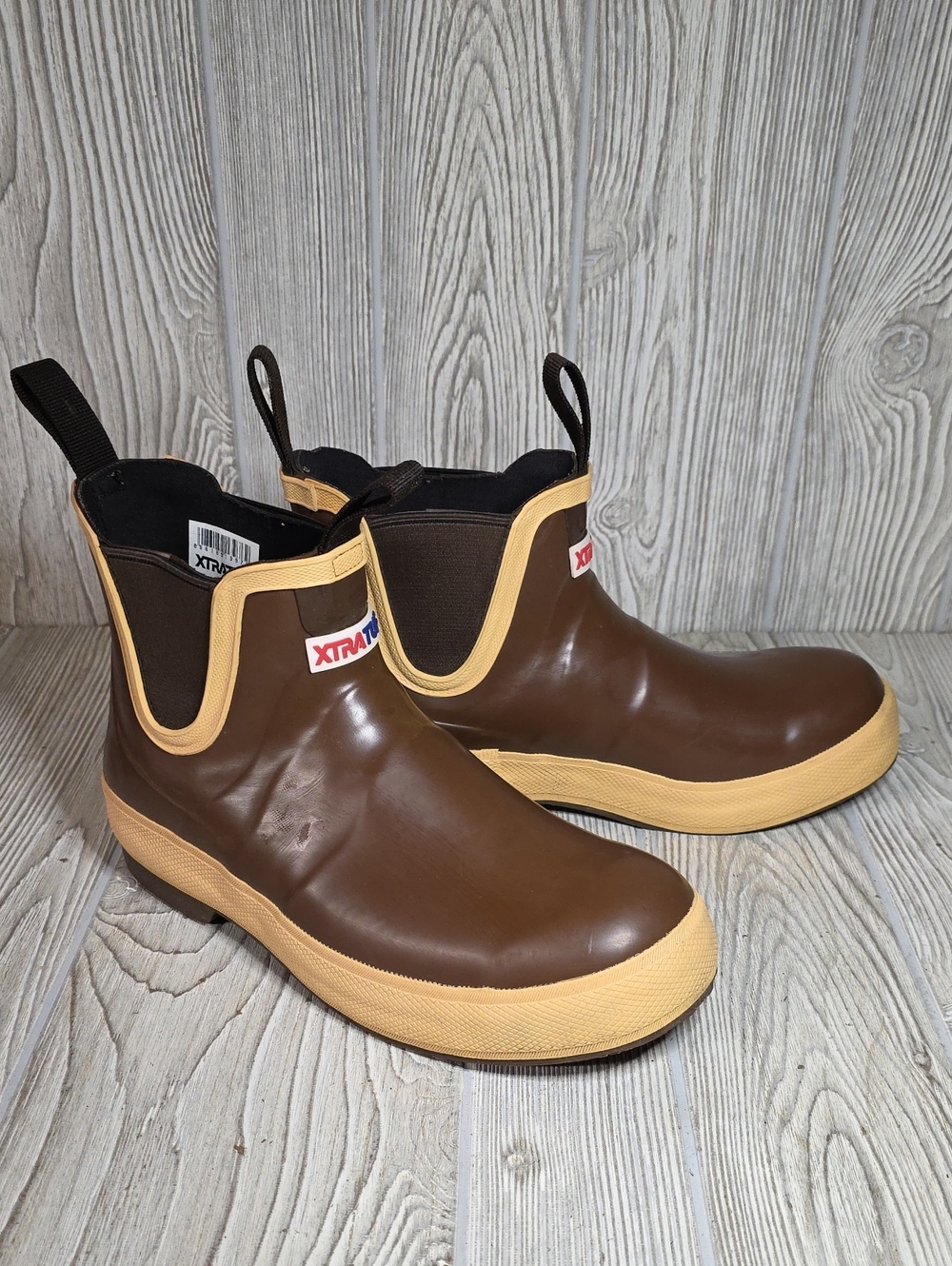 Xtratuf Men's Legacy Ankle Deck Boots Brown Waterproof Boots Mens Size 8